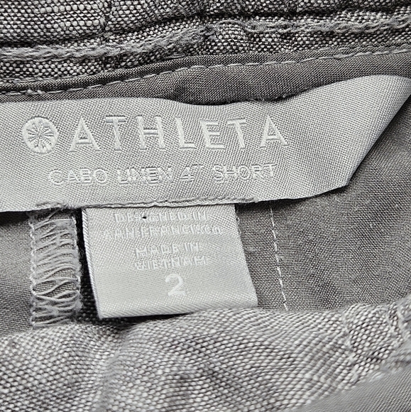 Athleta Cabo Linen Shorts Size 2 Grey 4" inseam - Picture 4 of 8